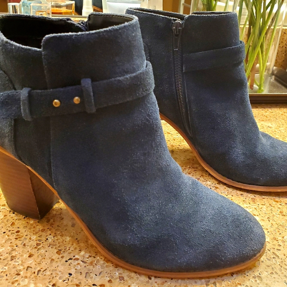 Sole Society Lyriq Suede Blue Ankle Bootie Sz 10